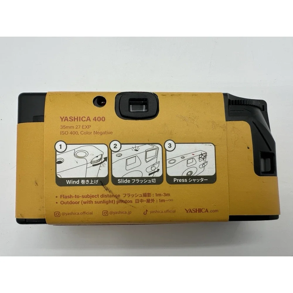 Yashica 35mm Disposable Film Camera Yellow Retro 27 Exp ISO 400 Yashica Boy